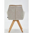 ARMLEHNSTUHL  in Webstoff Kombination Echtleder/Stoff pigmentiert  - Wildeiche/Beige, Design, Leder/Holz (62/90/65cm) - Waldwelt