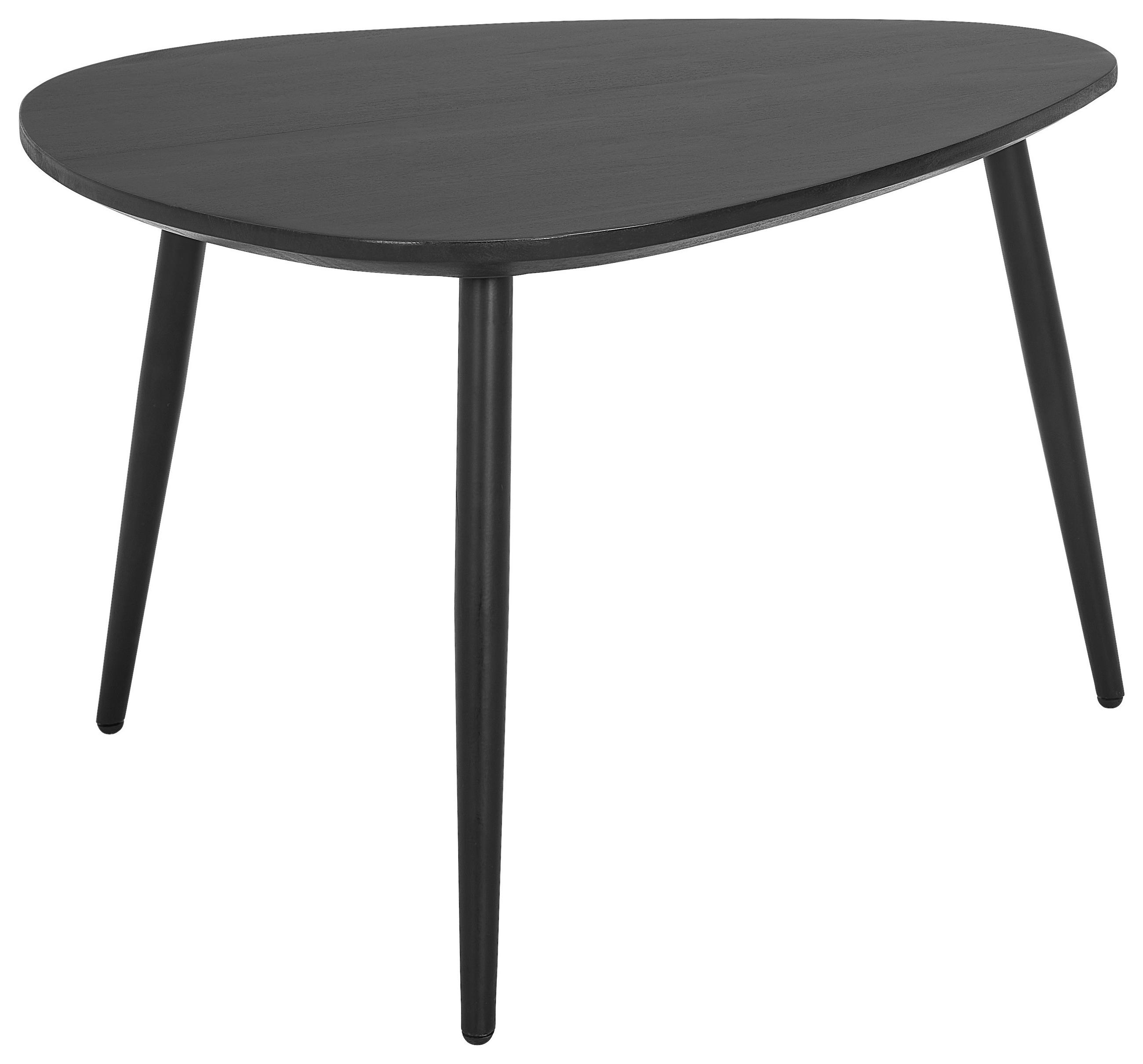 Thumbnail - Carryhome Couchtischset, Schwarz, Holz, Metall, 2-teilig, Akazie, vollmassiv, Freiform, konisch, 68x45x74 cm, rostfrei, ...