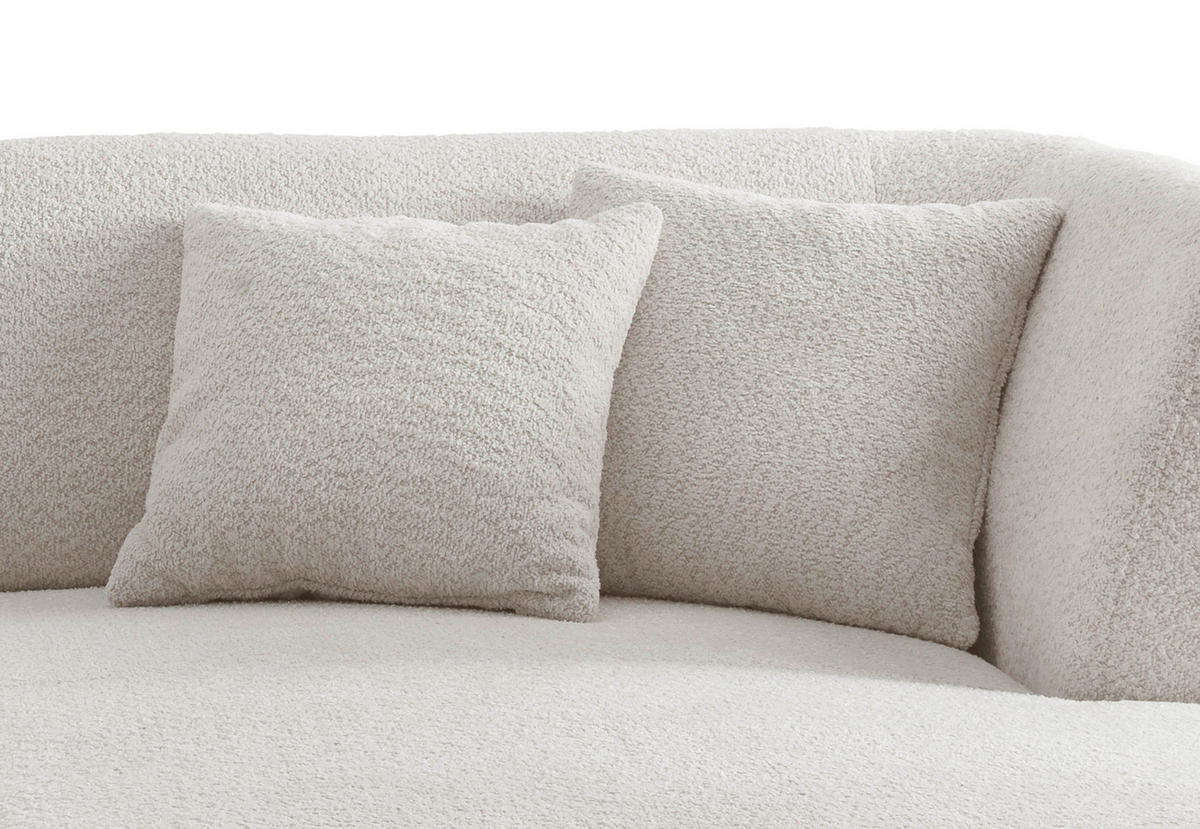 ECKSOFA in Bouclé Weiss  - Weiss/Schwarz, Modern, Holz/Textil (264/160cm) - MID.YOU