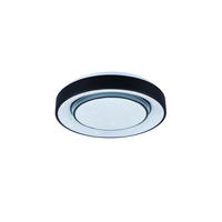 LED-DECKENLEUCHTE MONA  Smart 38/7,5 cm   - Schwarz, Basics, Metall (38/7,5cm)
