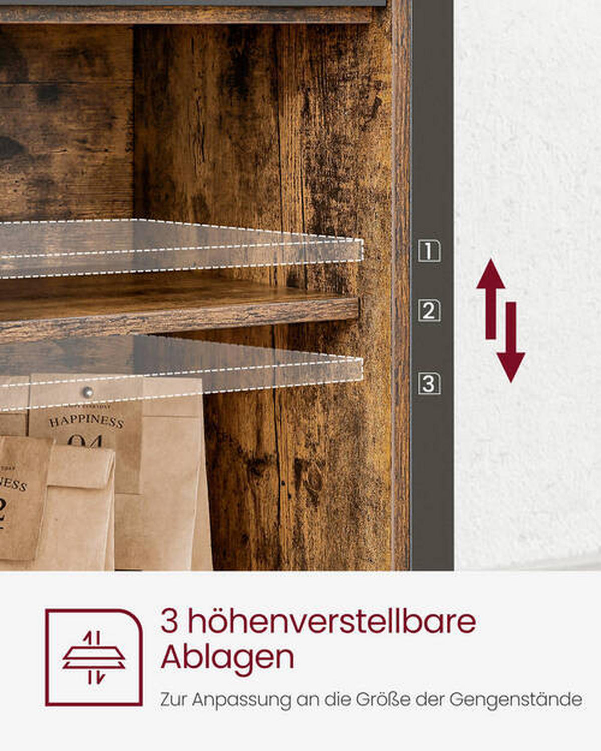 KOMMODE  in 100/80/33 cm  - Schwarz/Braun, Trend, Holzwerkstoff/Metall (100/80/33cm) - Boxxx