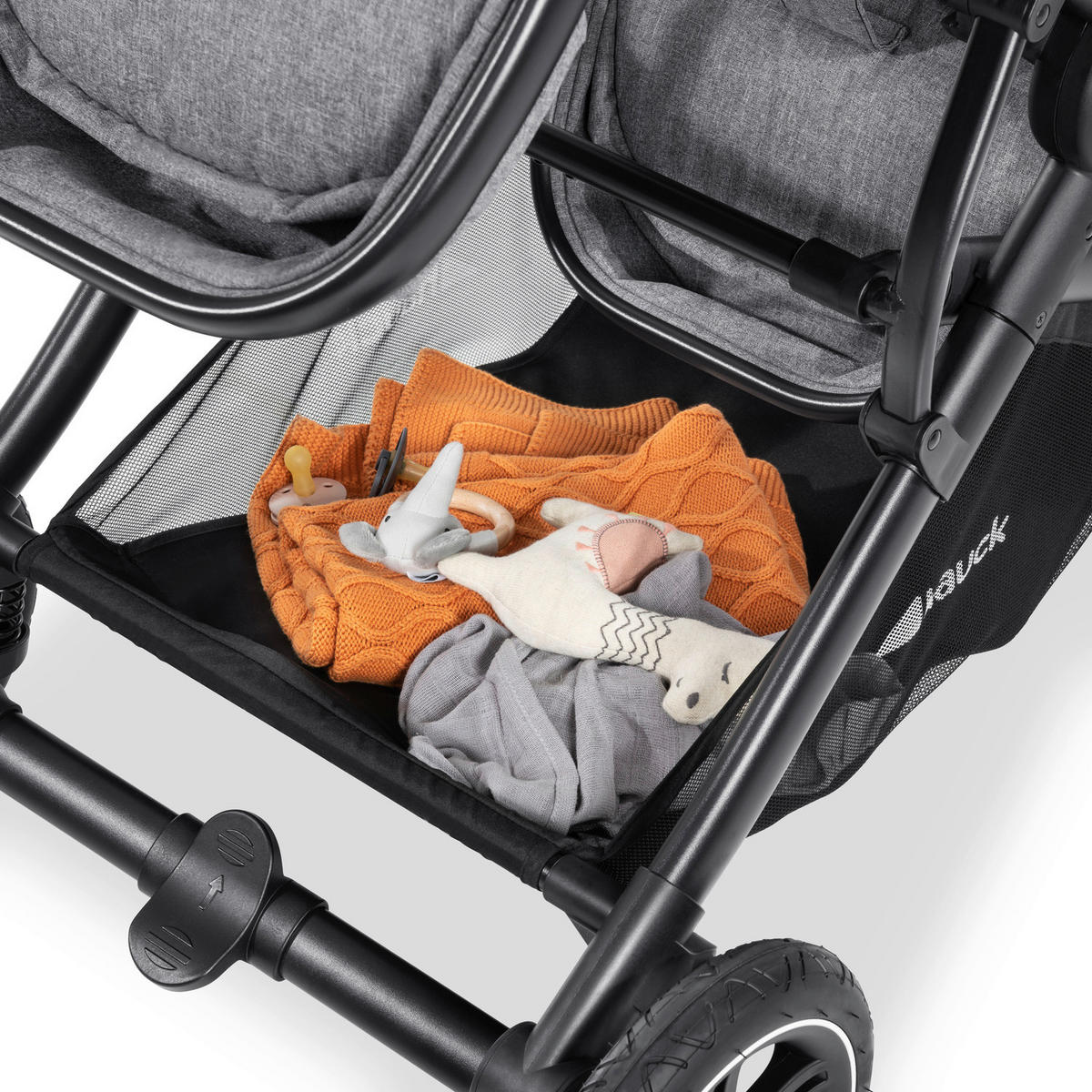ZWILLINGSWAGEN ATLANTIK TWIN  - Schwarz/Grau, Basics, Textil/Metall (125/64/108cm) - Hauck