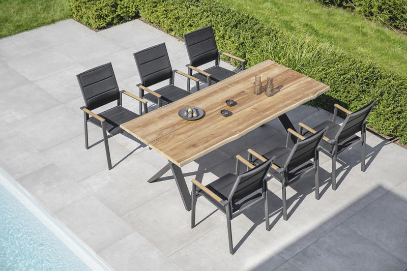 STAPELSESSEL Aluminium Schwarz  - Anthrazit/Schwarz, Design, Holz/Textil (62/96/63cm)
