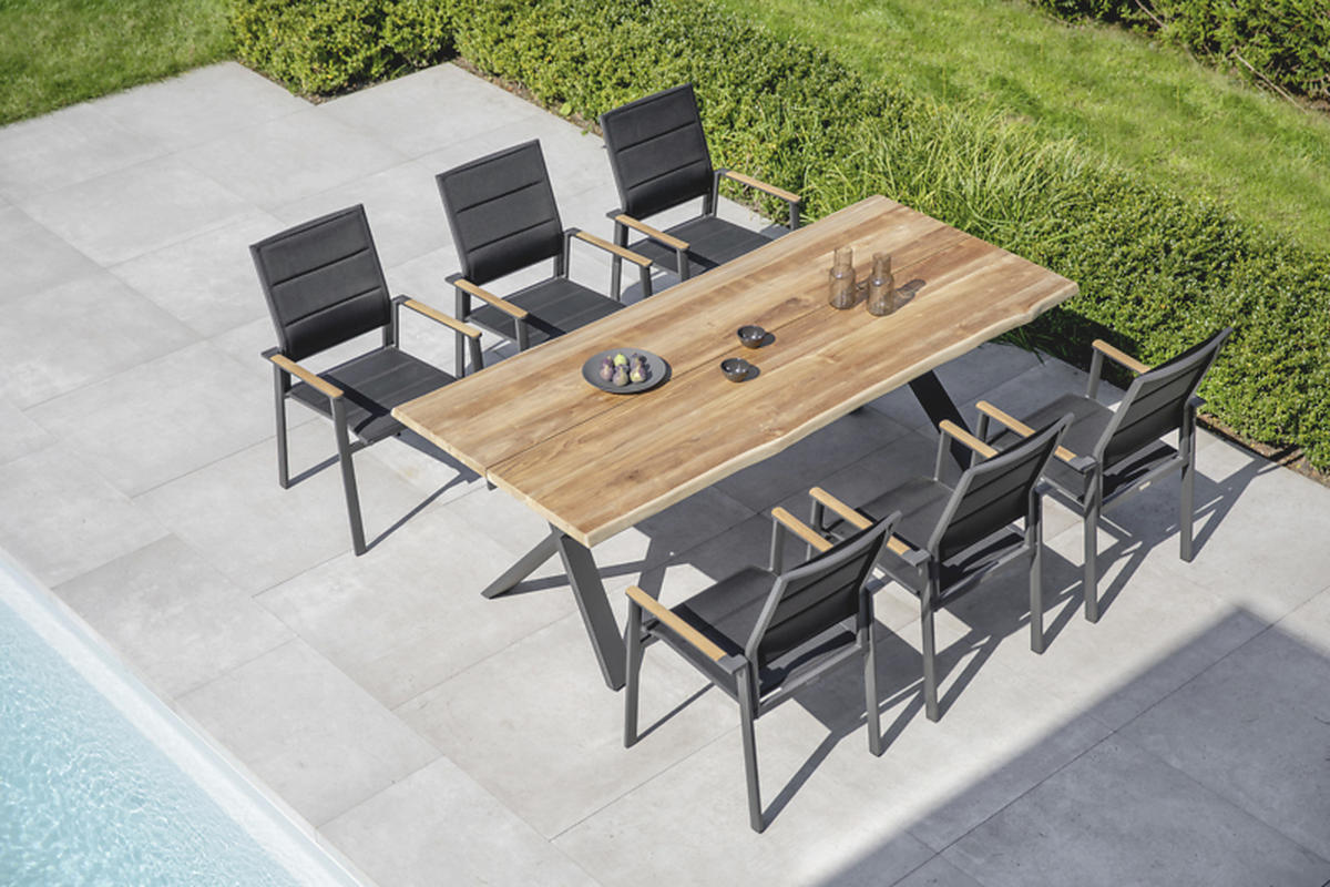 STAPELSESSEL in Textil, Metall Schwarz  - Anthrazit/Schwarz, Design, Holz/Textil (62/96/63cm)