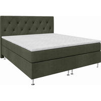 BOXSPRINGBETT 160/200 cm  Dunkelgrün  - Dunkelgrün/Silberfarben, Konventionell, Textil/Metall (160/200cm) - Chameo
