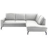 ECKSOFA in Echtleder Weiss  - Weiss/Schwarz, Design, Leder/Metall (250/194cm) - Beldomo Premium