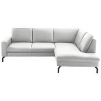 ECKSOFA in Echtleder Weiss  - Weiss/Schwarz, Design, Leder/Metall (250/194cm) - Beldomo Premium