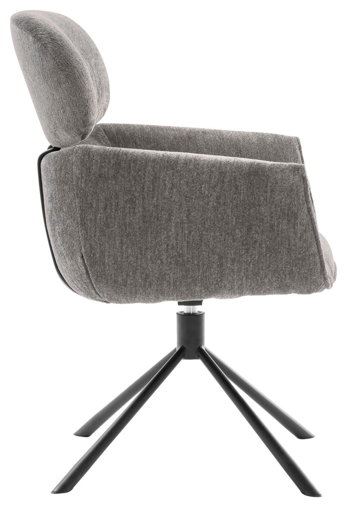 ARMLEHNSTUHL  in Stahl Struktur  - Schwarz/Grau, Design, Textil/Metall (60/90/65cm) - Novel