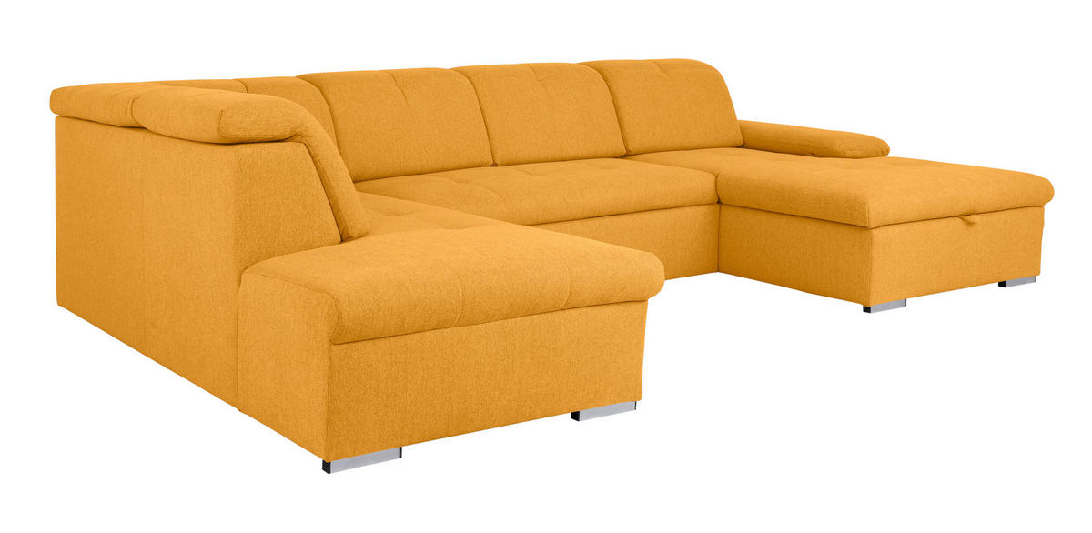 WOHNLANDSCHAFT Gelb  - Gelb/Grau, Design, Textil/Metall (173/328/215cm) - MID.YOU