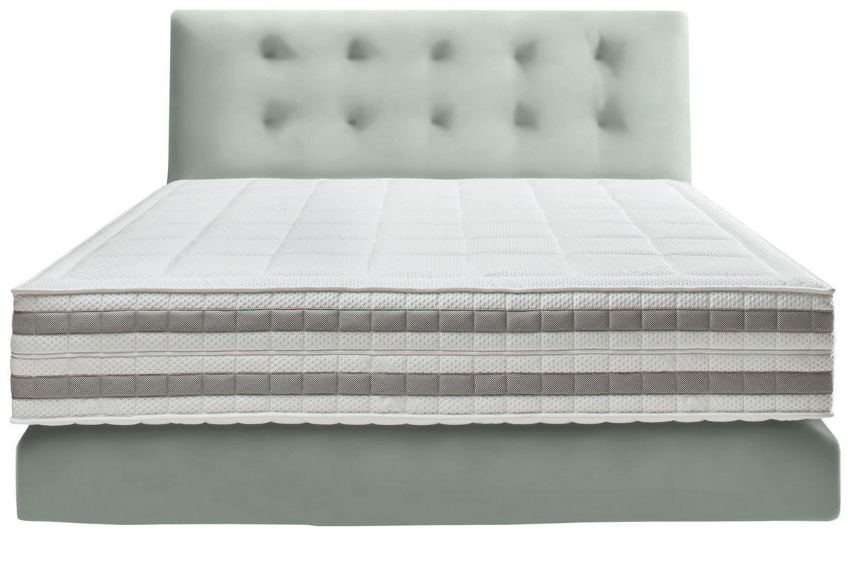 BOXSPRINGBETT 160/200 cm  in Jadegrün  - Jadegrün, KONVENTIONELL, Holz/Textil (160/200cm) - Dieter Knoll