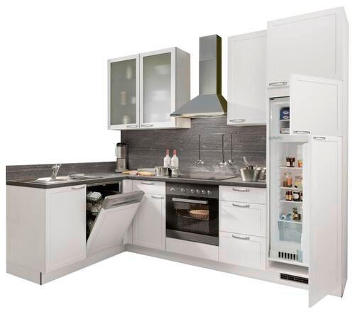ROHOVÁ KUCHYNĚ HOME 275 - bílá/barvy dubu, Lifestyle, kompozitní dřevo (275/175cm) - Welnova
