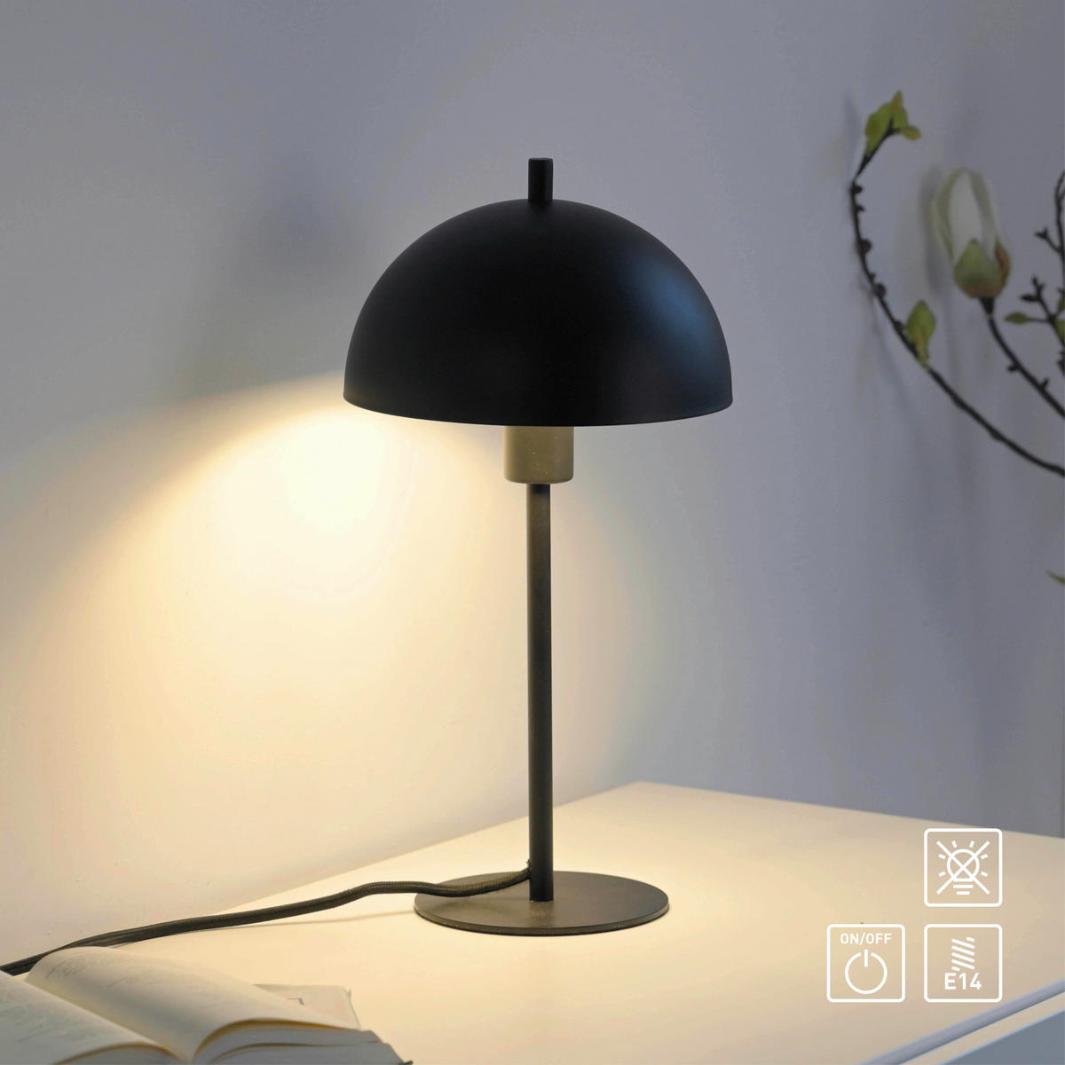 LED-TISCHLEUCHTE SW ALI 18/18/33,5 cm   - Schwarz, Design, Glas/Kunststoff (18/18/33,5cm) - Schöner Wohnen