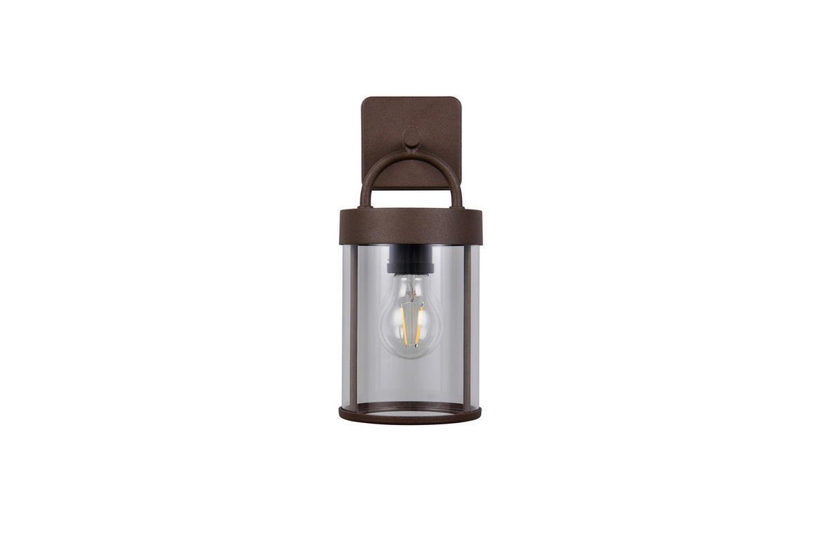 VÄGGLAMPA FÖR UTOMHUS - klar/rostfärgad, Lifestyle, metall/plast (12,5/18/29cm)