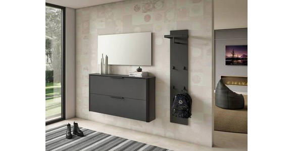 HÄNGESCHUHSCHRANK Anthrazit, Schwarz - Anthrazit/Schwarz, Design, Holzwerkstoff/Metall (152/80/28cm) - Dieter Knoll