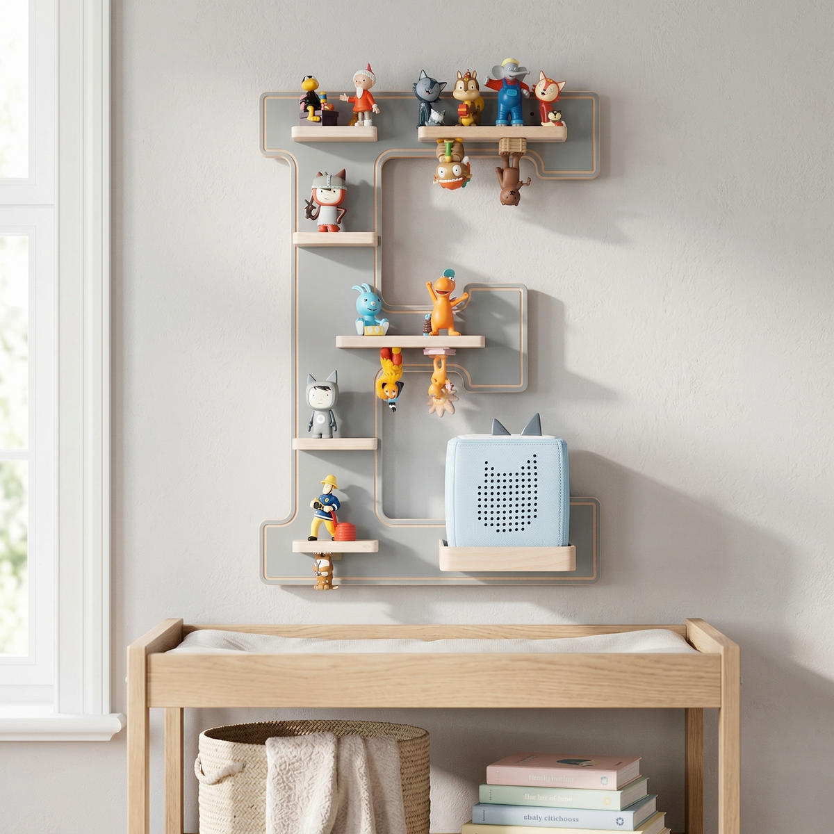 KINDERREGAL  - Grau, Modern, Holzwerkstoff (38/54/19cm) - Livetastic