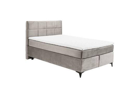 BOXSPRINGBETT 140/200 cm  in Hellgrau  - Hellgrau/Schwarz, Design, Holzwerkstoff/Kunststoff (140/200cm) - Xora