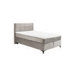 BOXSPRINGBETT 140/200 cm  in Hellgrau  - Hellgrau/Schwarz, Design, Holzwerkstoff/Kunststoff (140/200cm) - Xora