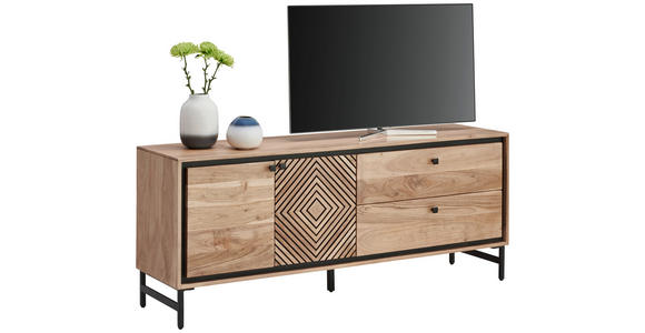 LOWBOARD in 160/65/40 cm - Schwarz/Akaziefarben, Design, Holz/Metall (160/65/40cm) - Ambia Home