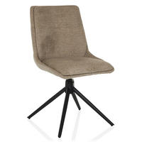 DREHSTUHL  in Flachgewebe Beige  - Beige/Schwarz, MODERN, Textil/Metall (53/89/58cm) - MID.YOU