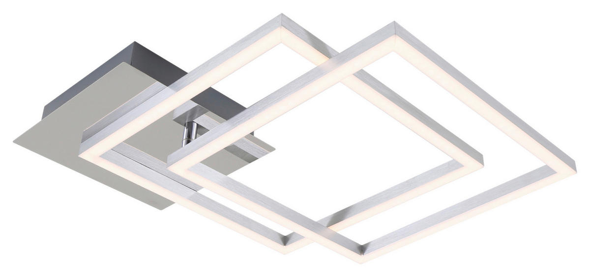 LED-DECKENLEUCHTE 62/36,8/7,3 cm  - Chromfarben/Alufarben, Design, Kunststoff/Metall (62/36,8/7,3cm)