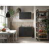 MINIKÜCHE 100 cm   in Schwarz, Eichefarben  - Eichefarben/Silberfarben, Basics, Holzwerkstoff/Metall (100cm) - Respekta