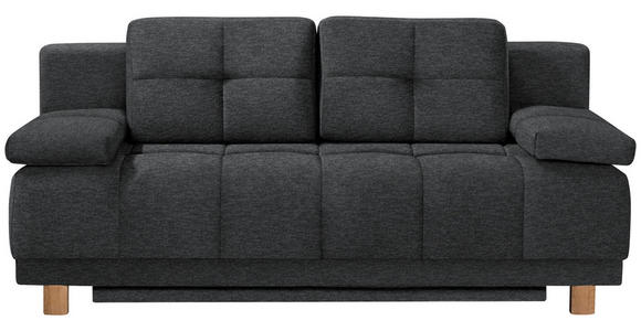 BOXSPRINGSOFA Anthrazit  - Anthrazit, Design, Textil/Metall (202/92/104cm) - Novel