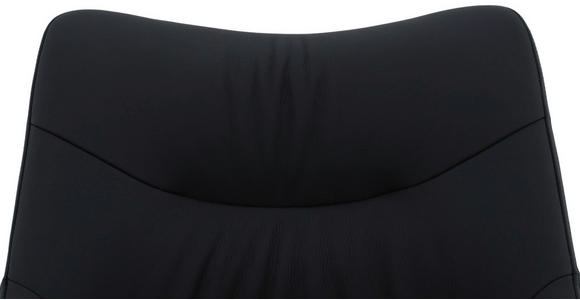 ARMLEHNSTUHL  Sitzfläche 360° drehbar, automatische Rückholfunktion  Echtleder  Schwarz  - Schwarz, MODERN, Leder/Metall (57/86,5/61,5cm) - Novel