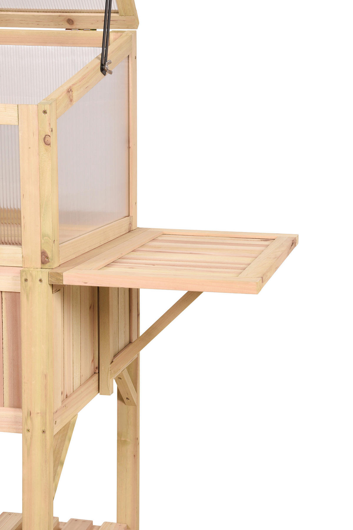 GEWÄCHSHAUS - Silberfarben/Braun, MODERN, Holz/Kunststoff (50/120/102,5cm) - Gardenson