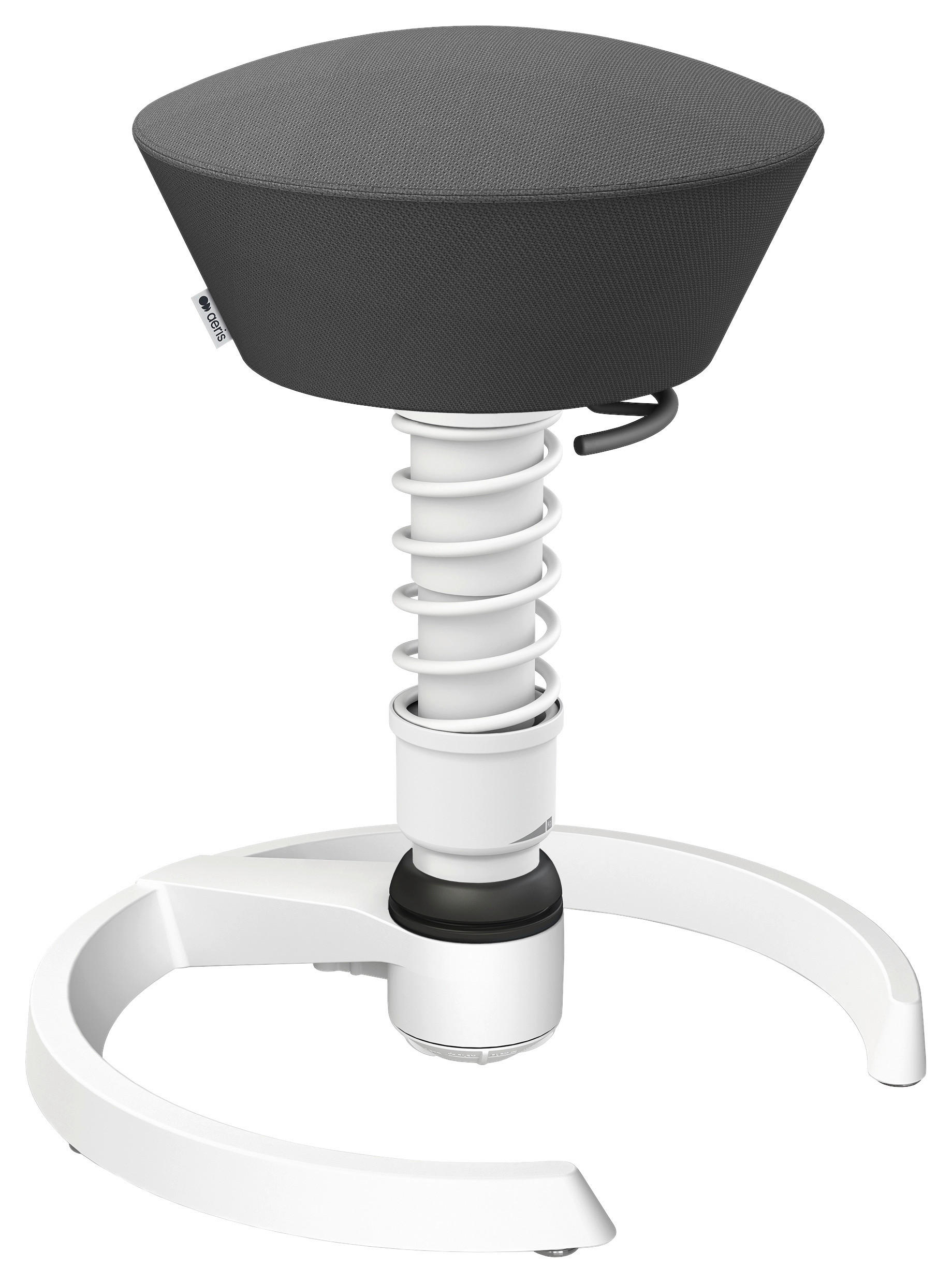 BÜROHOCKER Wollmischung Weiß, Schieferfarben  - Schieferfarben/Weiß, Basics, Textil/Metall (55/45,66/55cm) - Aeris