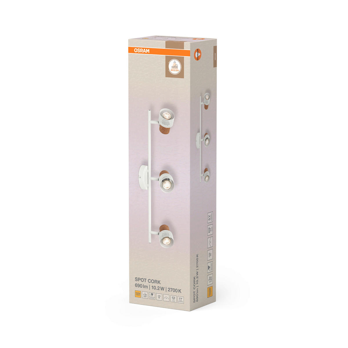 LED-STRAHLER 57,7/10/13,6 cm   - Weiß, Basics, Holz/Metall (57,7/10/13,6cm) - Osram