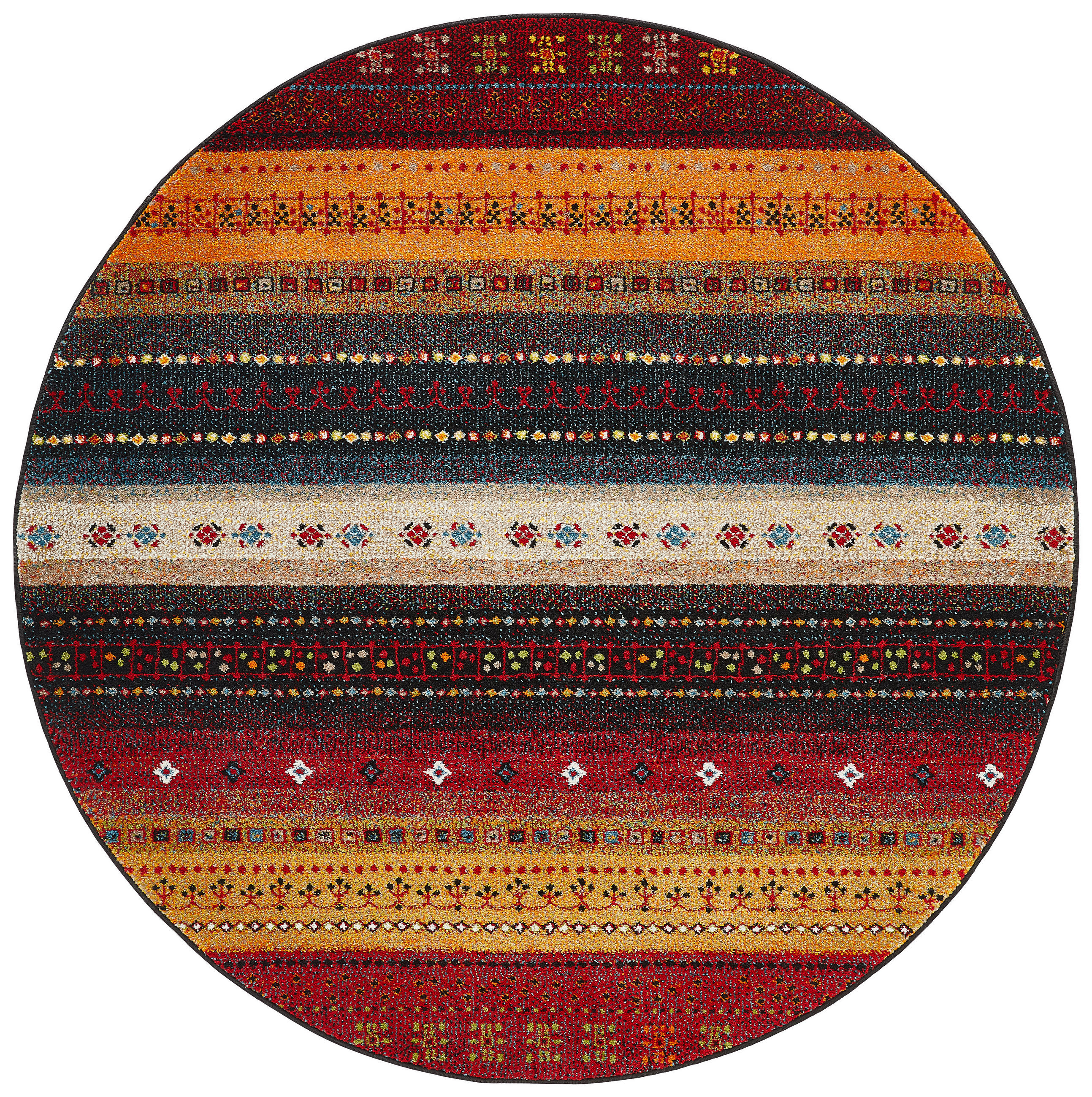 WEBTEPPICH 160 cm Cassandra Multicolor, Rot  - Rot/Multicolor, KONVENTIONELL, Textil (160cm) - Novel