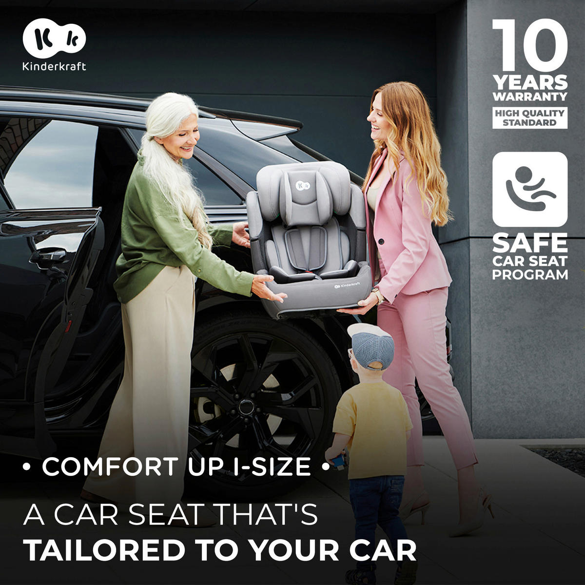 KINDERAUTOSITZ Comfort Up i-Size  - Hellgrau/Grau, Basics, Kunststoff (44/84/49cm) - kinderkraft