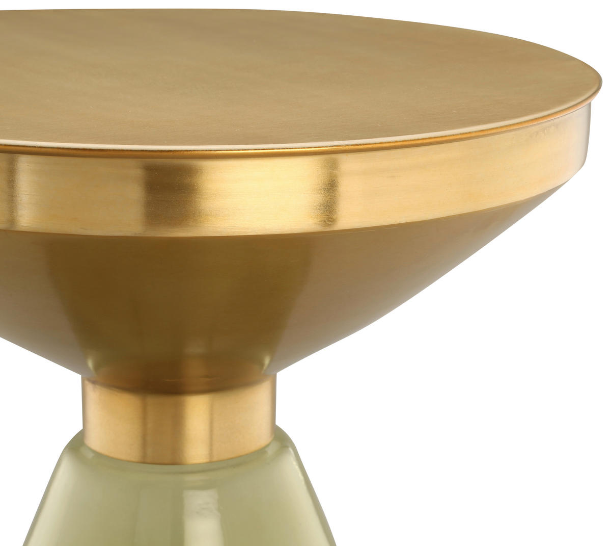 BEISTELLTISCH in Metall, Glas  - Goldfarben/Grün, Design, Glas/Metall (41,5/53cm) - Kayoom
