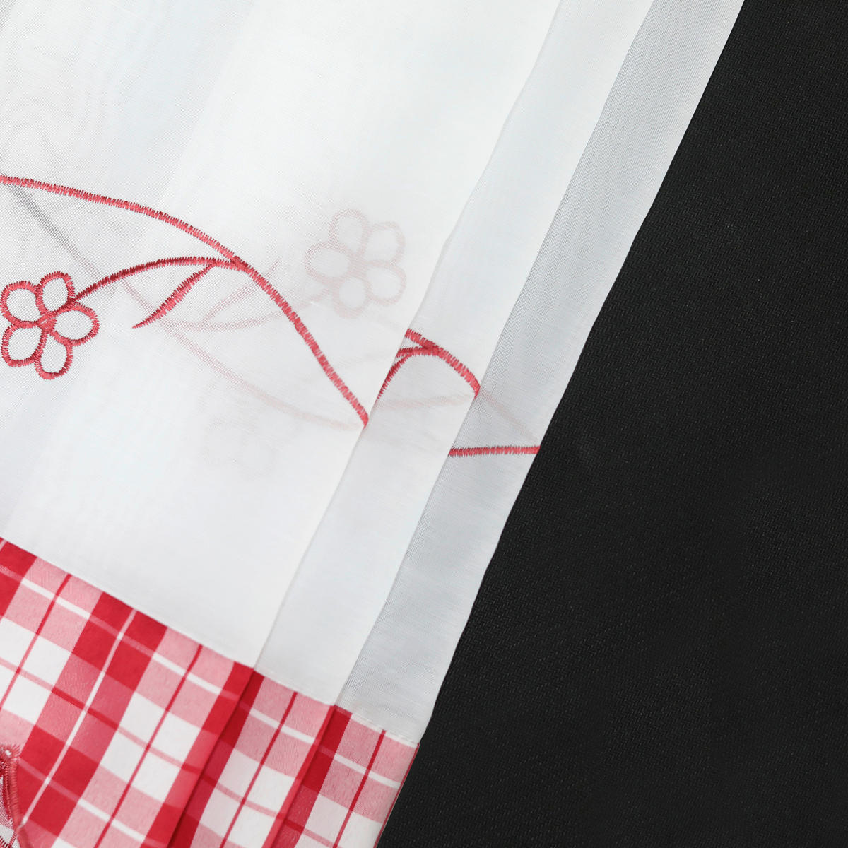 KURZGARDINE   90/60 cm   - Rot/Weiß, Basics, Textil (90/60cm)