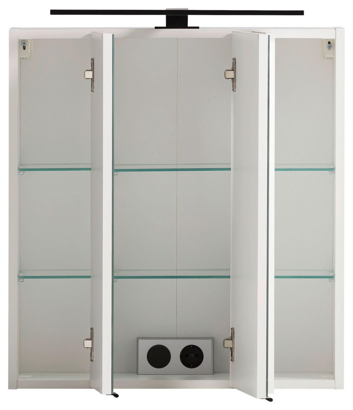SPIEGELSCHRANK 60/64/20 cm  - Schwarz/Weiß, ROMANTIK / LANDHAUS, Glas/Holzwerkstoff (60/64/20cm) - Xora
