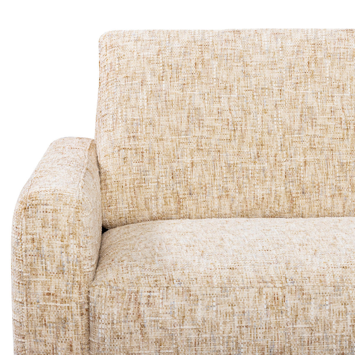 3-SITZER-SOFA Webstoff Beige  - Beige/Schwarzchrom, Design, Textil/Metall (187/85/92cm) - Livetastic