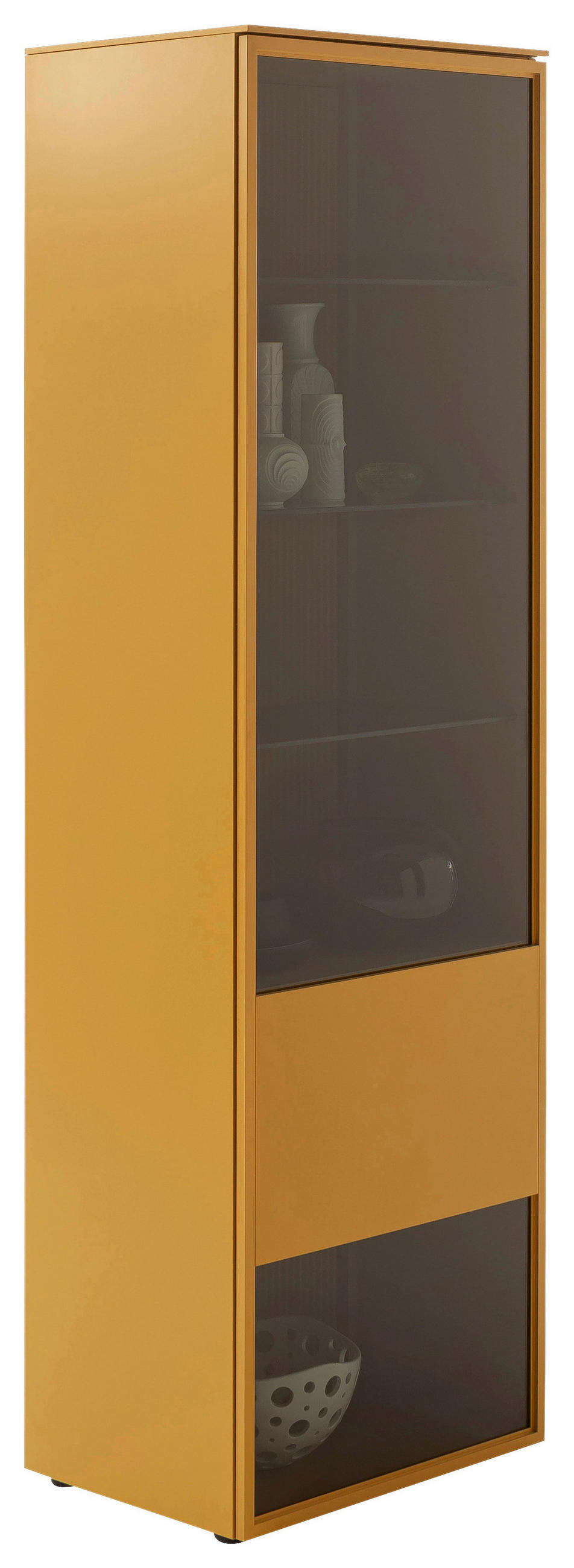 VITRINE Currygelb  60/200,8/45 cm  - Currygelb, Design, Glas/Holzwerkstoff (60/200,8/45cm) - Schöner Wohnen