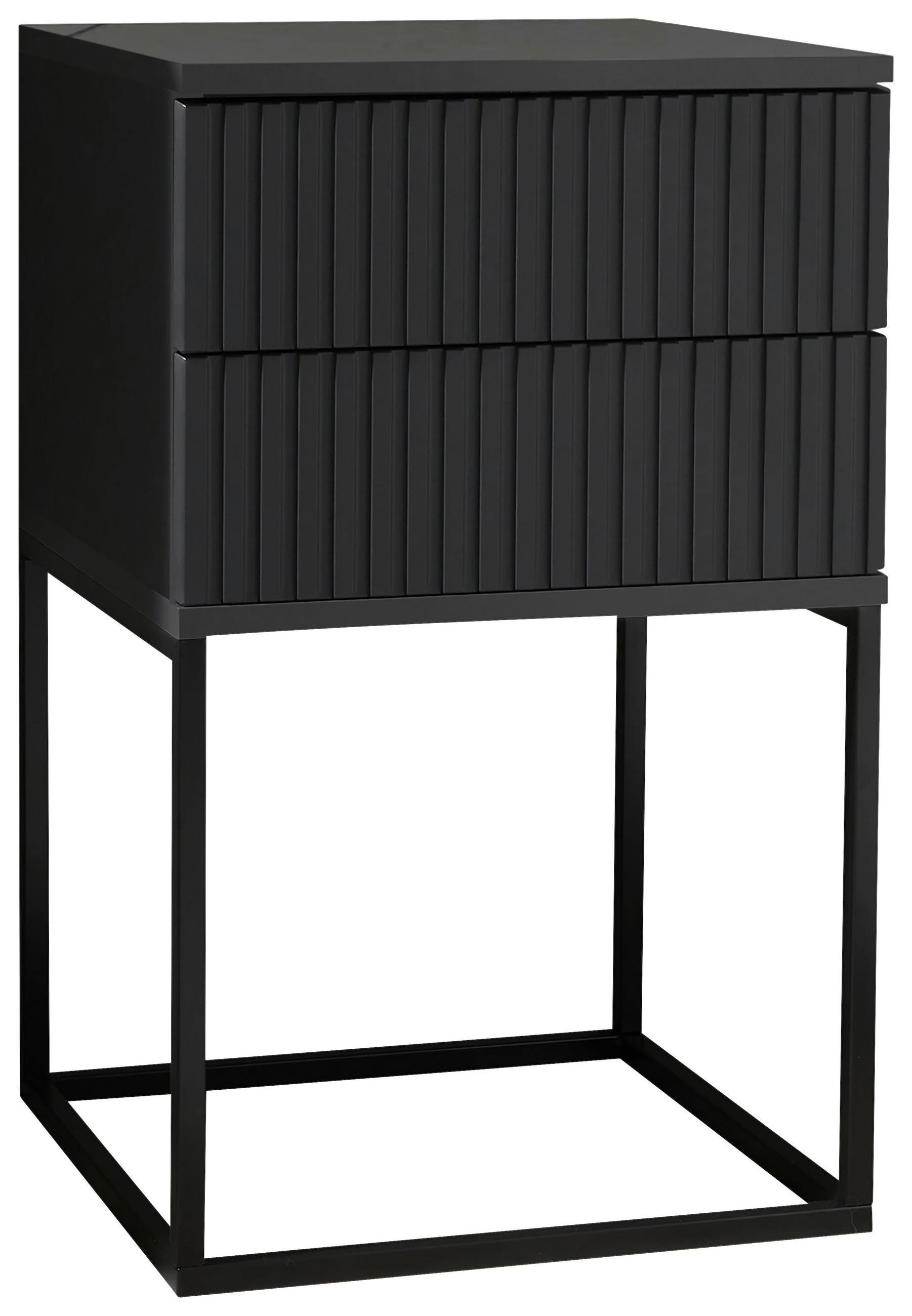Livetastic Nachtschrank Graphit, Schwarz 40x65x38.5 cm