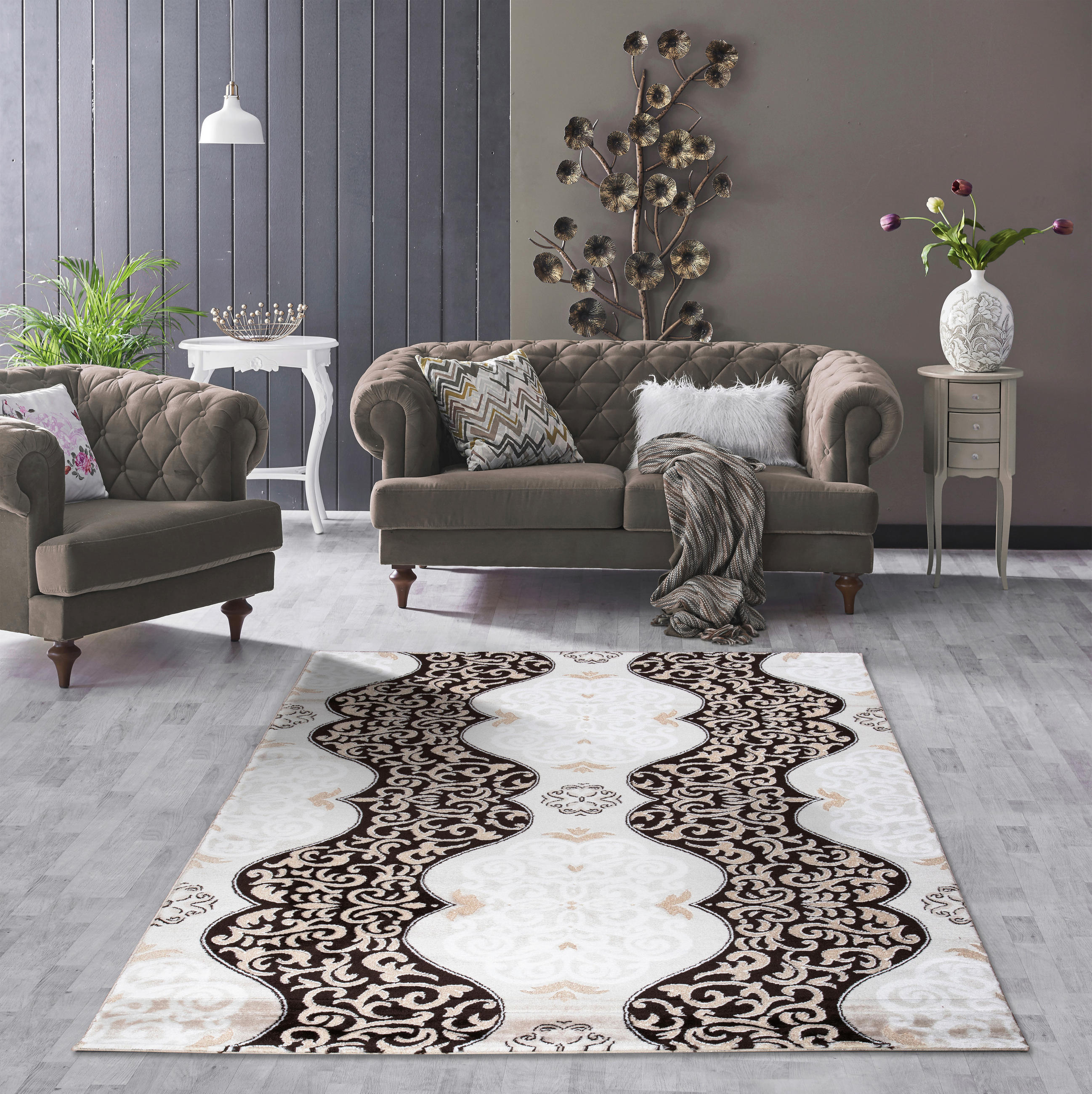 VINTAGE-TEPPICH 80/150 cm Eleysa Schwarz, Weiß, Beige  - Beige/Schwarz, LIFESTYLE, Textil (80/150cm) - Novel
