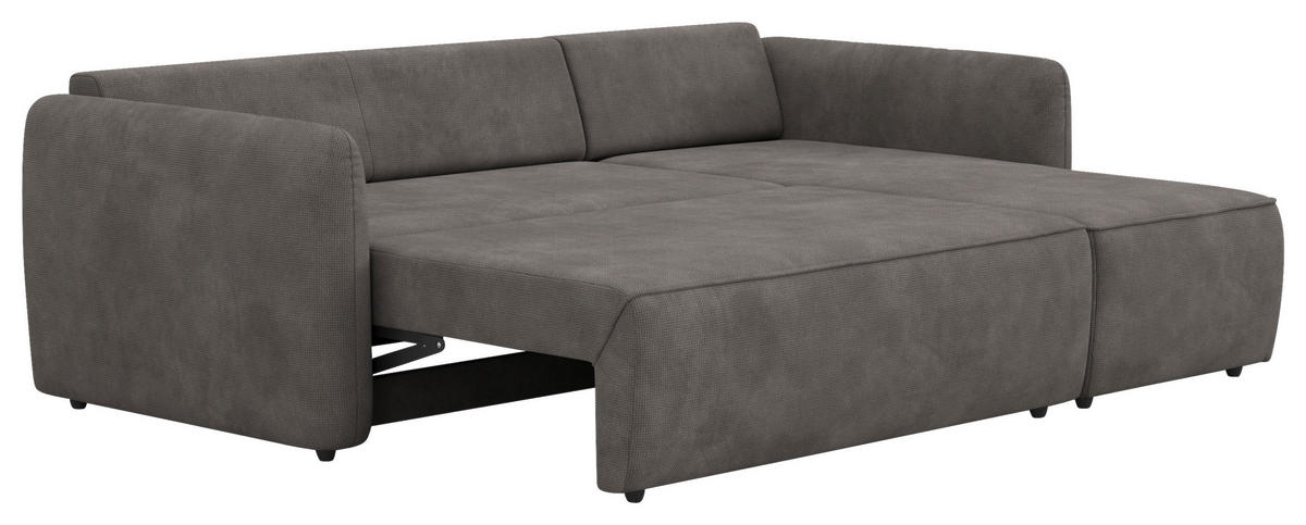 ECKSOFA Chenille Grau  - Schwarz/Grau, Trend, Kunststoff/Textil (239/170cm) - MID.YOU