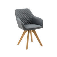 SADA STOLIČIEK S PODRÚČKAMI 2 kus - sivá/prírodná farba, Modern, drevo/textil (59/88/61cm) - Livetastic