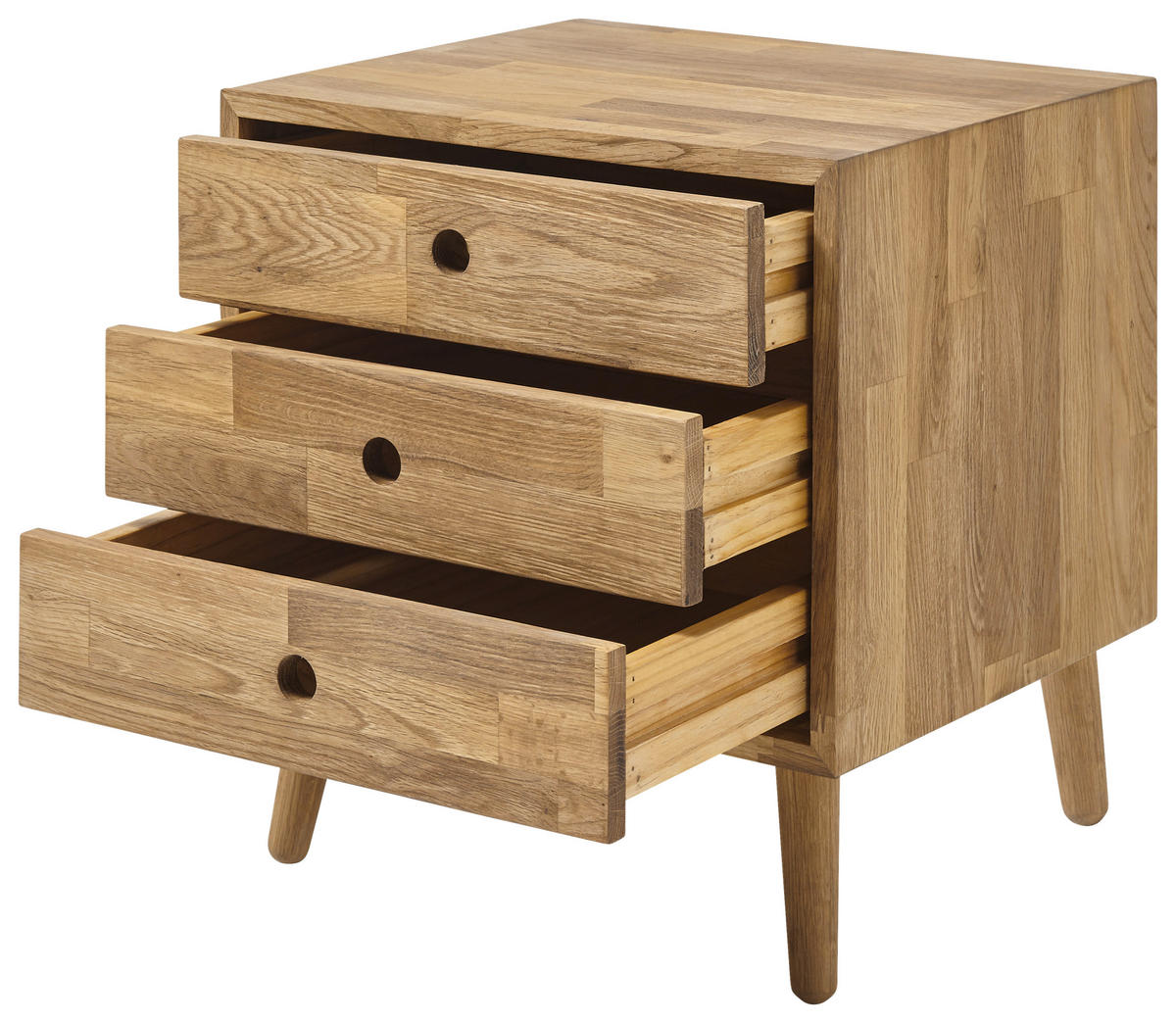 NACHTKÄSTCHEN in massiv Eiche Eichefarben  - Eichefarben, Natur, Holz (42/45/35cm)