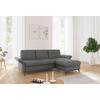 ECKSOFA ROCHELLE E in Flachgewebe Dunkelgrau  251/164 cm  - Dunkelgrau/Schwarz, KONVENTIONELL, Textil/Metall (251/164cm) - Sit & More