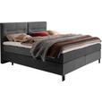 BOXSPRINGBETT 200/220 cm  in Dunkelgrau  - Dunkelgrau/Schwarz, KONVENTIONELL, Textil/Metall (200/220cm) - Esposa