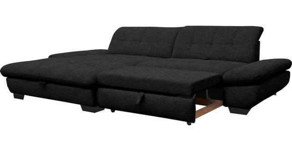 ECKSOFA  in Mikrofaser Anthrazit  198/290 cm  - Anthrazit/Schwarz, Design, Textil/Metall (198/290cm) - Xora