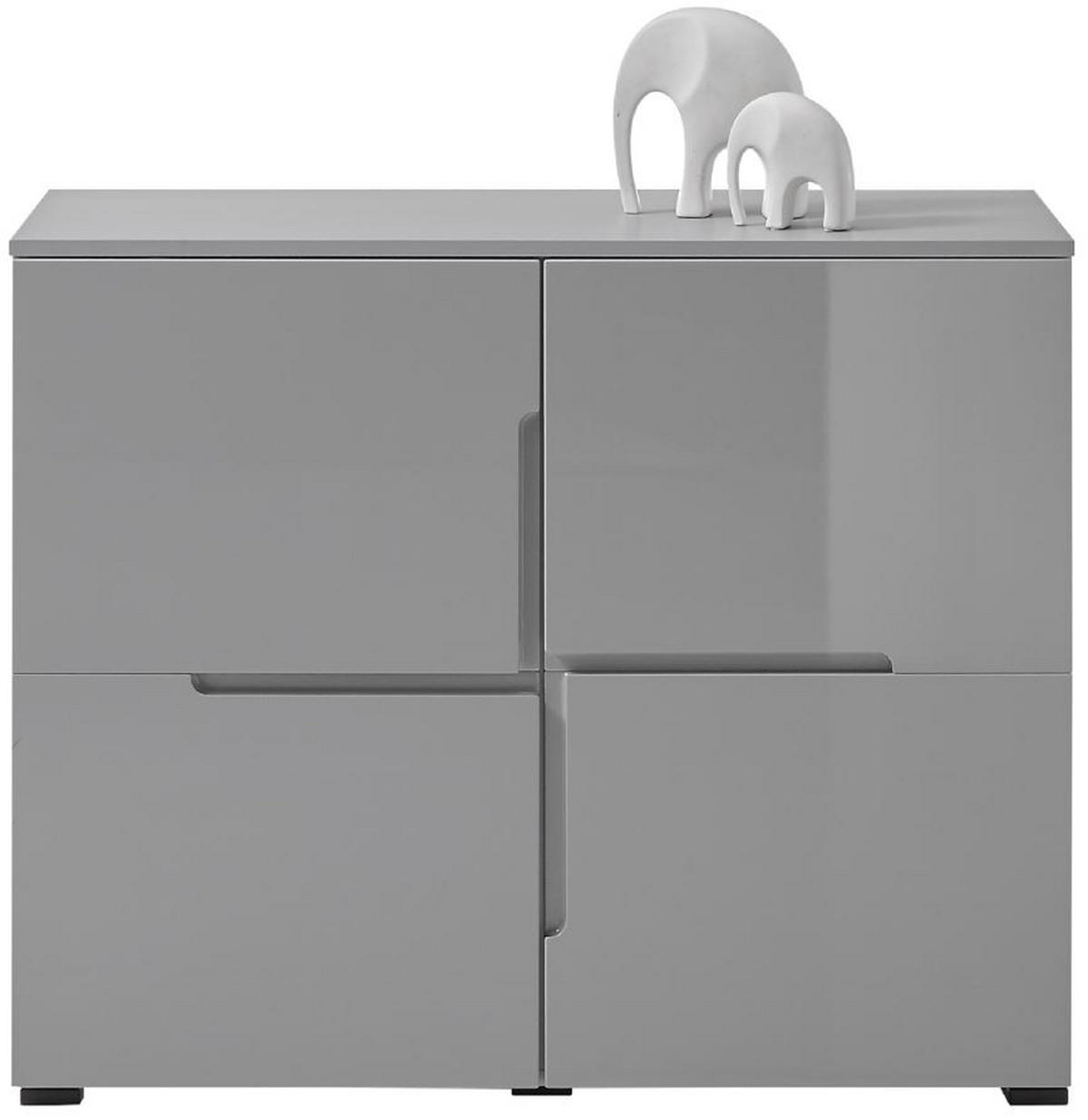 KOMODA, sivá, 100/82/38 cm - čierna/sivá, Modern, kompozitné drevo/plast (100/82/38cm)