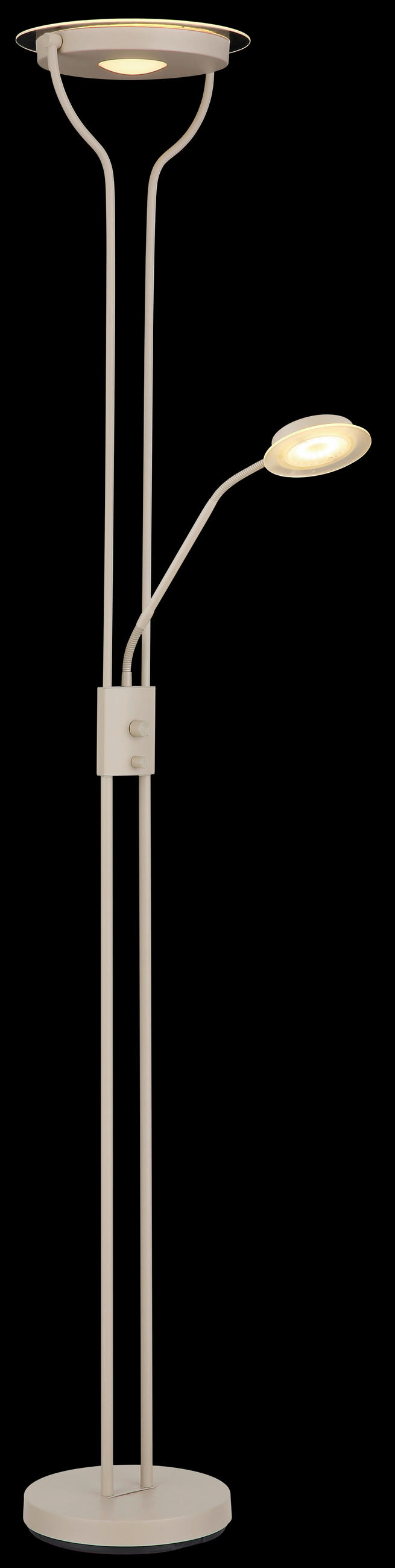 LED-STEHLEUCHTE Briant 28/25,5/180 cm  - Sandfarben/Transparent, Design, Glas/Kunststoff (28/25,5/180cm) - Globo