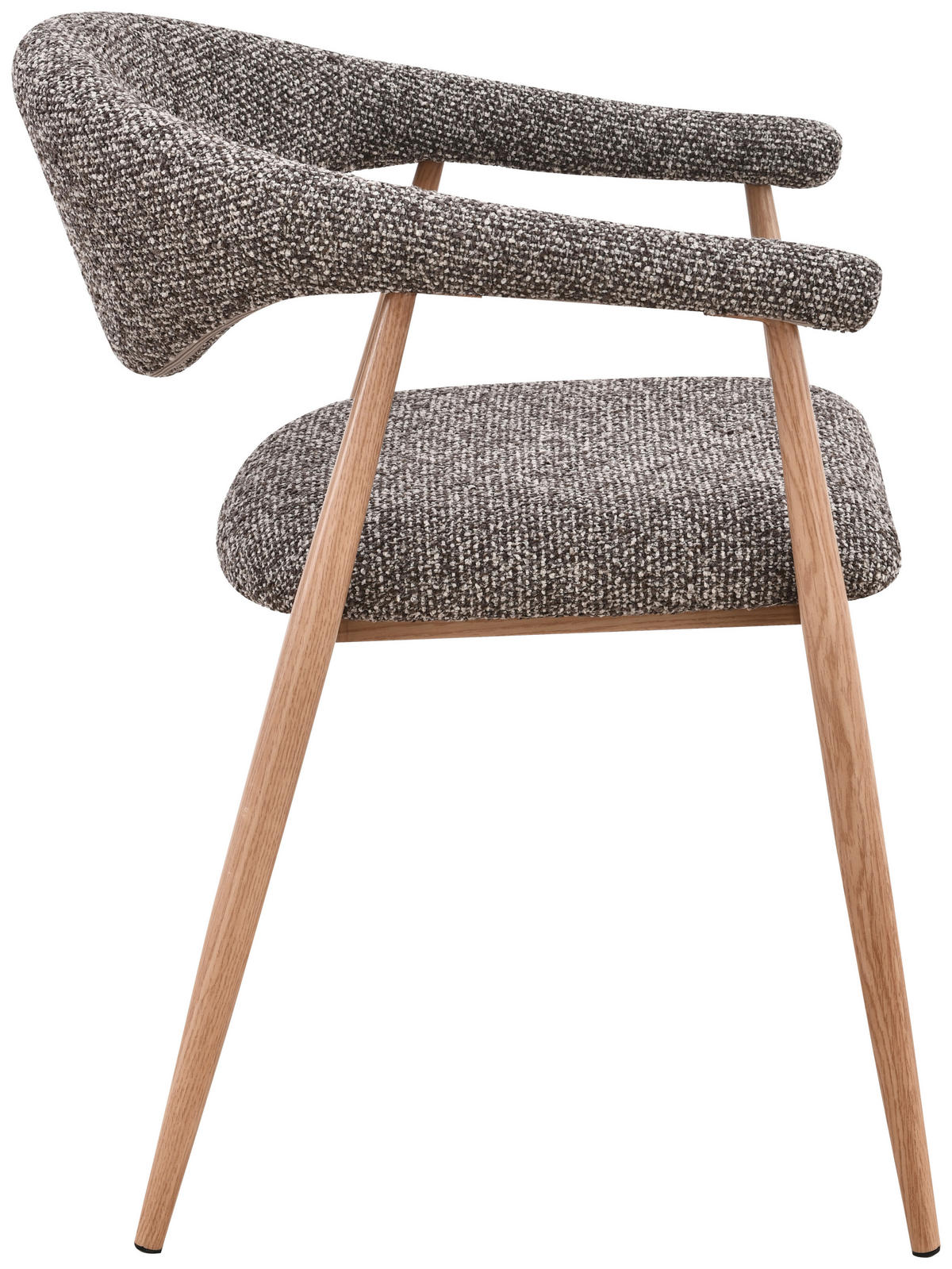 ARMLEHNSTUHL  Stoffauswahl Bouclé  Braun, Eichefarben  - Eichefarben/Braun, Design, Textil/Metall (58/78/60cm) - Lomoco