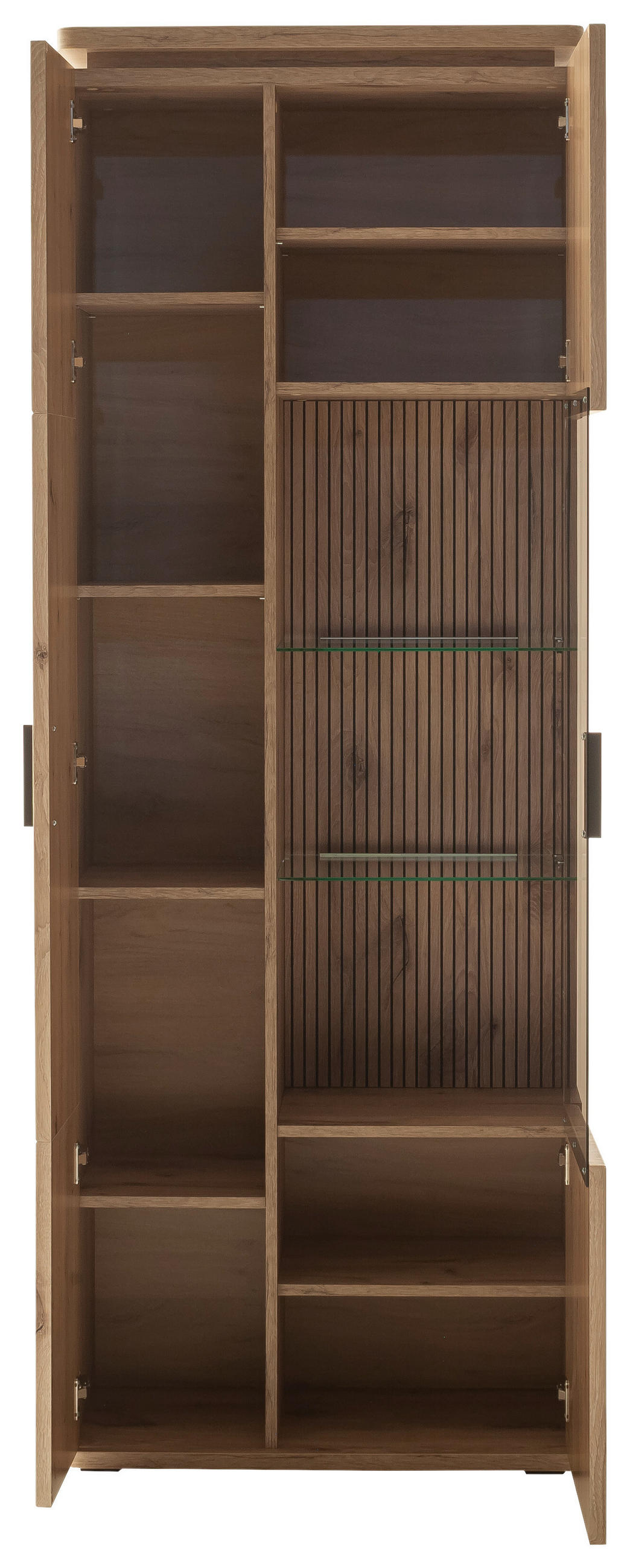 VITRINE  in Eichefarben  - Eichefarben/Anthrazit, KONVENTIONELL, Glas/Holzwerkstoff (75/208/38cm) - Cantus