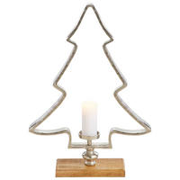 DEKOBAUM  - Silberfarben, LIFESTYLE, Metall (52/76/11,5cm) - X-Mas